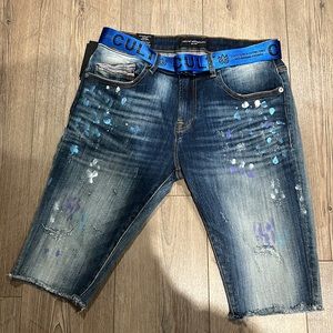Cult of Individuality Denim Shorts with Belt